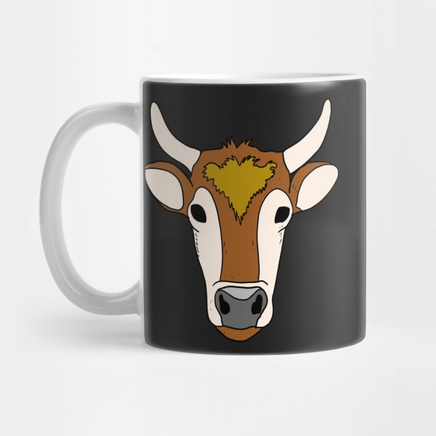 Hand Drawn Cow with brown and white fur by Mesyo